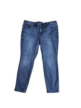 Terra & Sky Skinny Jeans Womens 20W Petite Blue Med Wash High Rise Stretch Denim